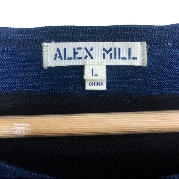 Alex Mill Standard Long-Sleeve T-shirt Knit 100% Cotton Striped Size Large - Picture 2 of 5